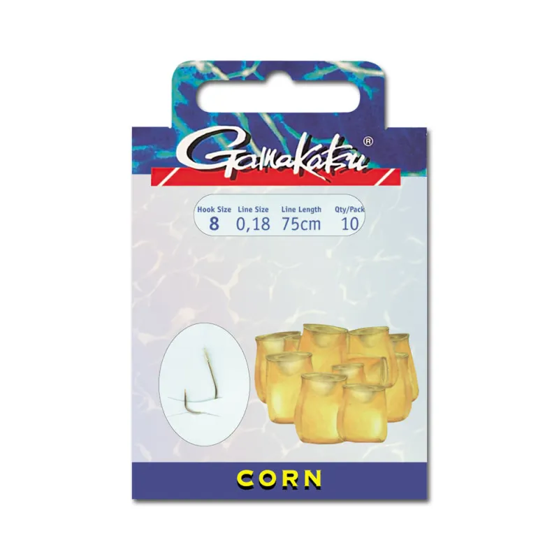 Gamakatsu Gebundene Haken BKS-1130G Mais 75cm - Gr.10 - 0,16mm - 10Stück
