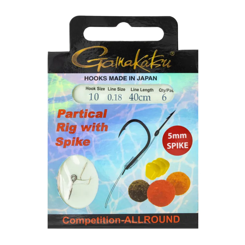 Gamakatsu Partical Rig Spike 40cm - nickel - Gr.10 - 0,18 - 6Stück