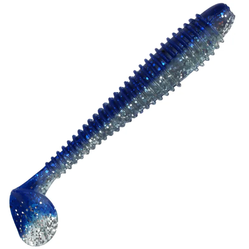 Gummifisch Canyonizer 11,5cm Blue Clear Green Glitter 11,5cm - Blue Clear Green Glitter - 13g - 4Stück
