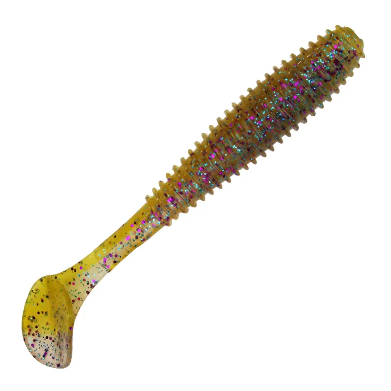 Gummifisch Canyonizer 11,5cm Clear Brown Purple Glitter 11,5cm - Clear Brown Purple Glitter - 13g - 4Stück