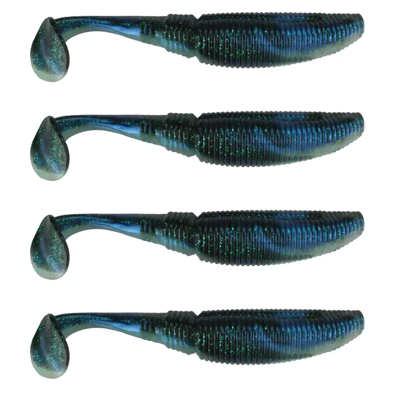 Gummifisch Paddel Pro Vibro 13g Farbe Blue Shine Black Back 12,00cm - Blue Shine Black Back - 13g - 4Stück