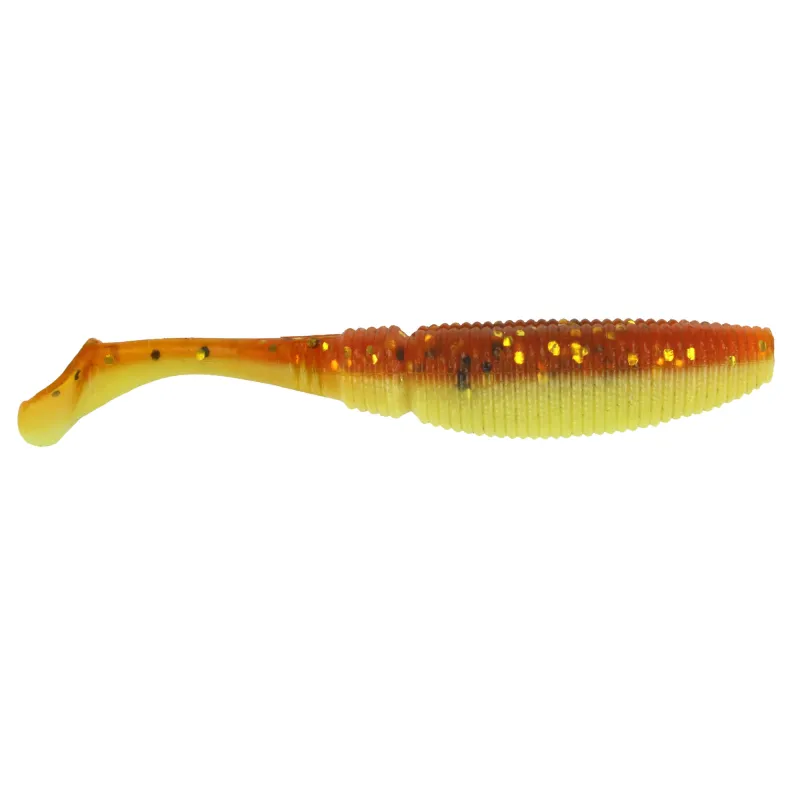 Gummifisch Paddel Pro Vibro 5g Farbe Amber Back Glitter Chartreuse Belly 8,00cm - Amber Back Glitter Chartreuse Belly - 5g - 9Stück