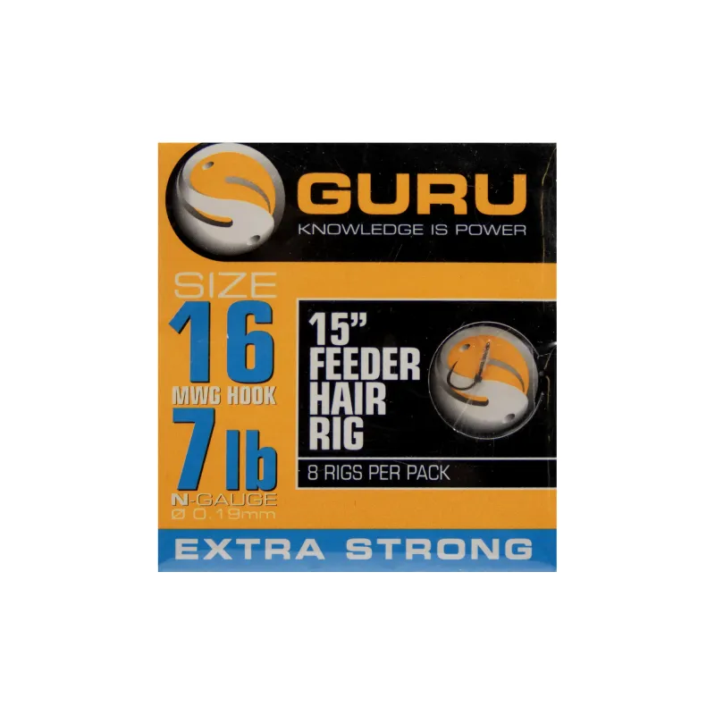 Guru Ready Rigs 15" Feeder Hair Rigs Gr.16 - 38cm - 8 Stück