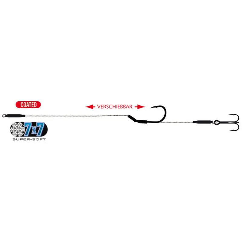 Jenzi Flexible Single Hook Float Rig Gr.4 + 1/0 - 60cm - 12Kg - 1 Stück