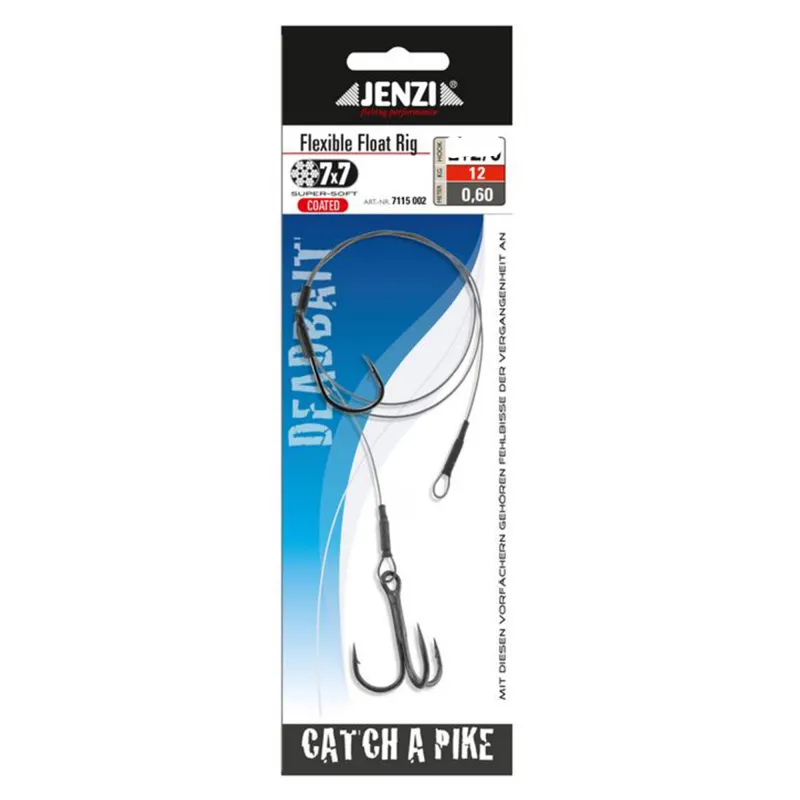 Jenzi Flexible Single Hook Float Rig Gr.6 + 1 - 60cm - 12Kg - 1 Stück