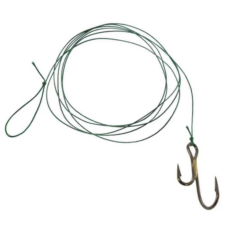 Jenzi Zander-/Ryderhaken mit geflochtener Schnur Gr.6 - 80cm - 12Kg - 5 Stück