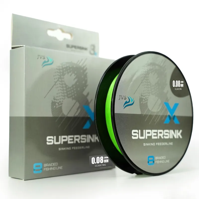 JVS SuperSink 8-Braid Feederline sinking - 200m - 0,06mm - grün - 4,0kg