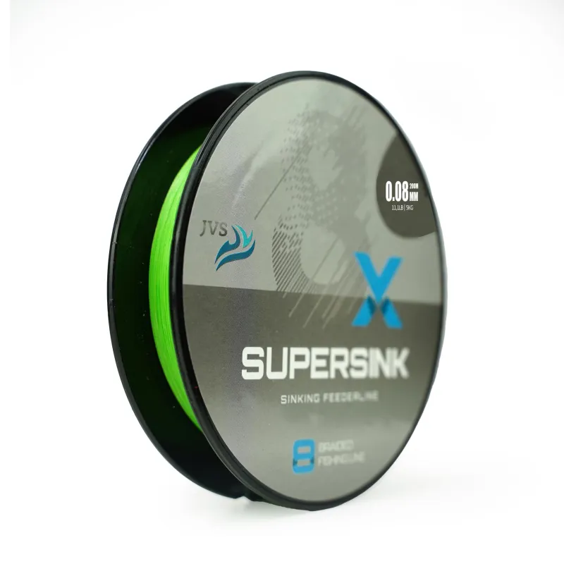 JVS SuperSink 8-Braid Feederline sinking - 200m - 0,08mm - grün - 5,0kg