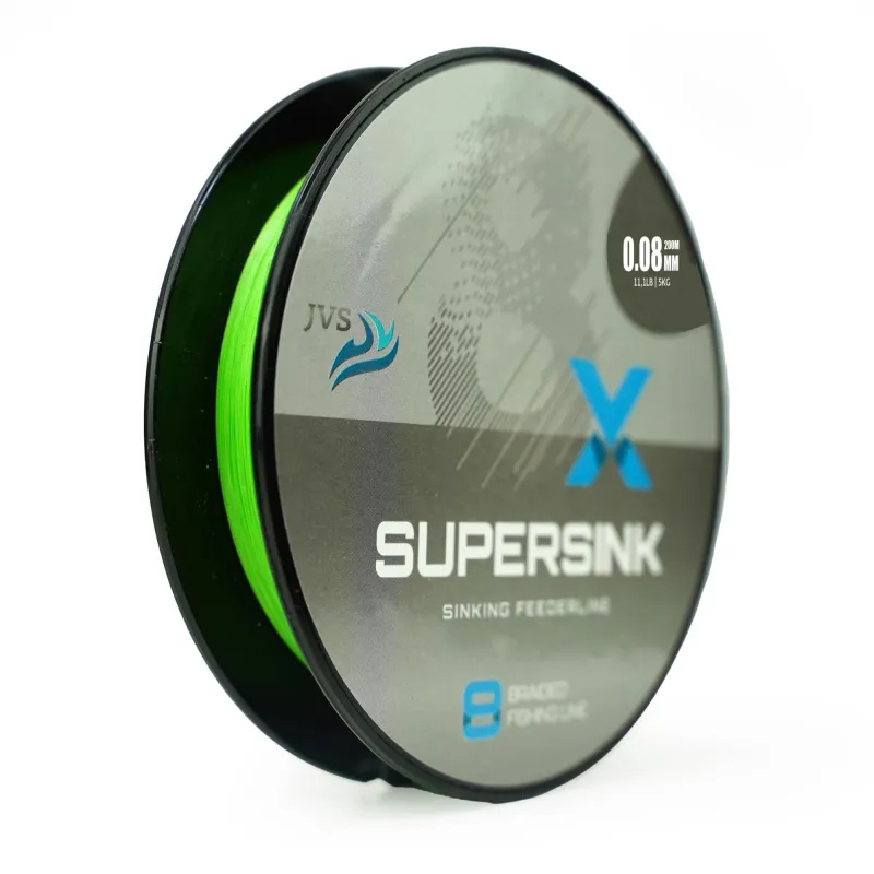 JVS SuperSink 8-Braid Feederline sinking - 200m - 0,08mm - grün - 5,0kg