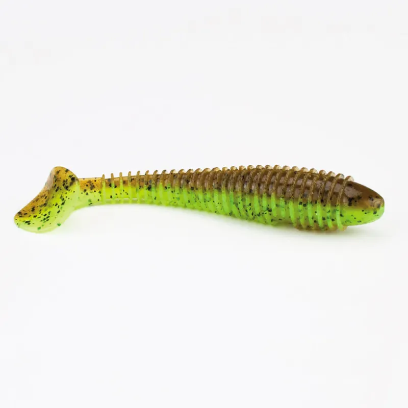Keitech Swing Impact Fat 3,8" GPCH 9,5cm - Green Pumkin/ Chartreuse - 6 Stück