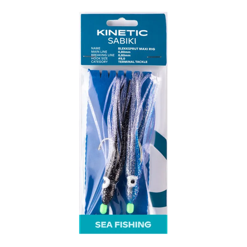 Kinetic Blekksprut Maxi Rig 110cm - Blue/Black Glitter - #8/0