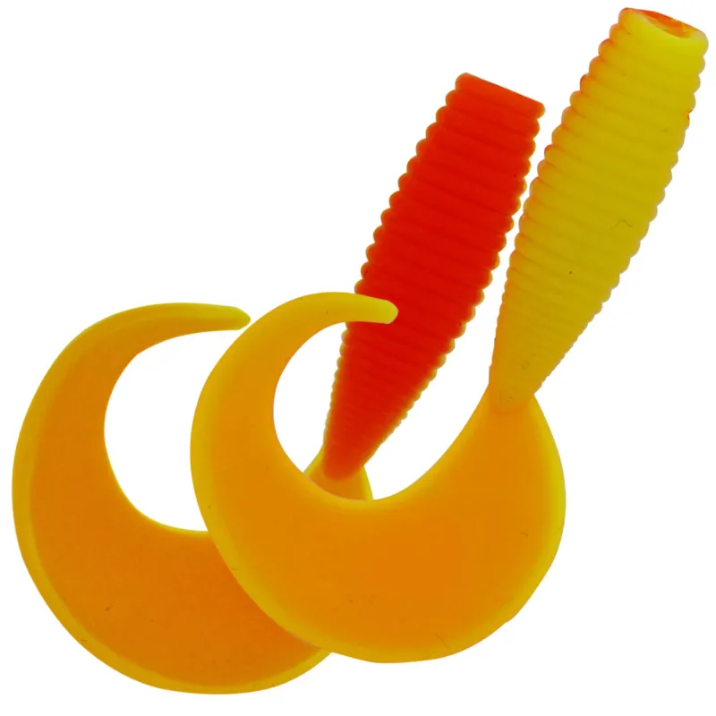 Kinetic Curlypup Yellow/Orange - 5,1cm - 2g - 10 Stück