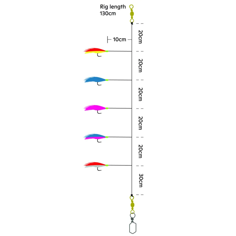 Kinetic Feather Rig 130cm - Multicolour