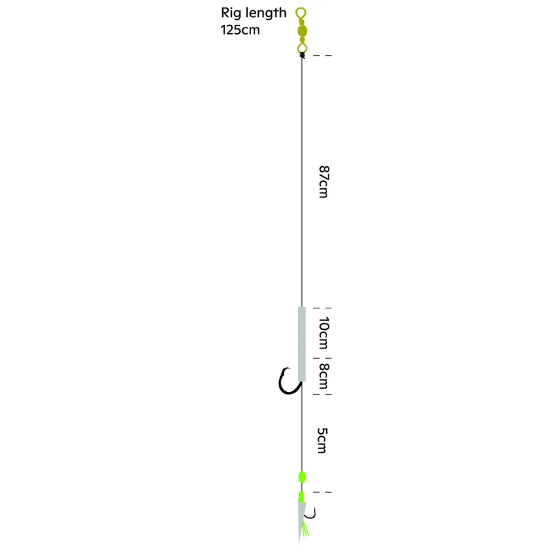 Kinetic Halibut Circle Hook Rig 125cm - Glow - #10/0