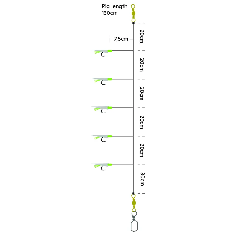 Kinetic Heringsvorfach "Silverstrike" 130cm - Fishskin/Flash - #6