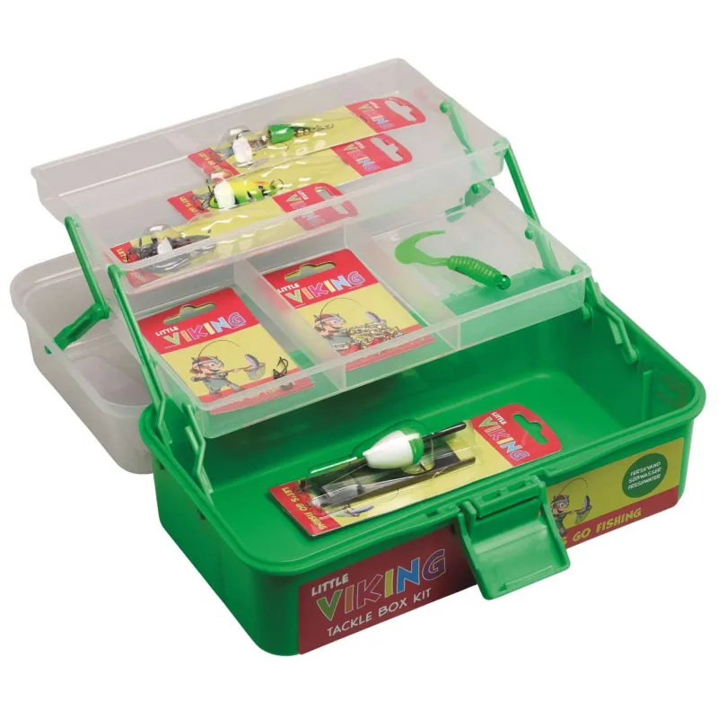 Kinetic Little Viking Tackle Box Kit Green - 15 Teile