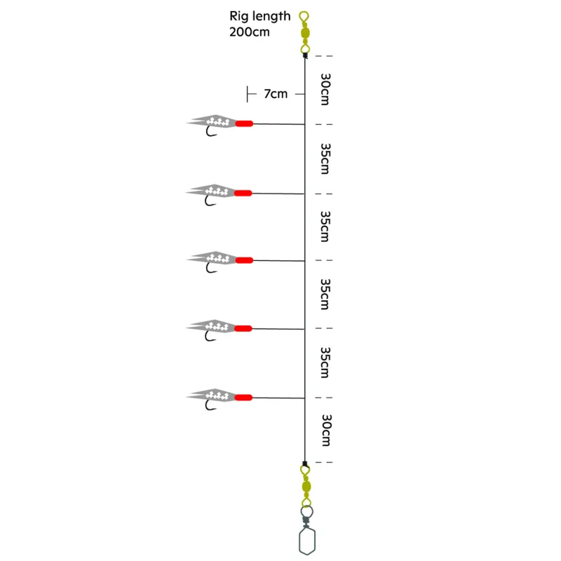 Kinetic Meeresvorfach Flex Rig 200cm - Silver Flex - 5 Haken