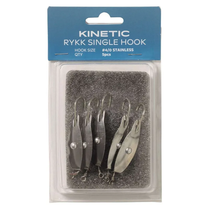Kinetic Rykk Single Hook Stainless/Red - Gr.4/0 - 5 Stück
