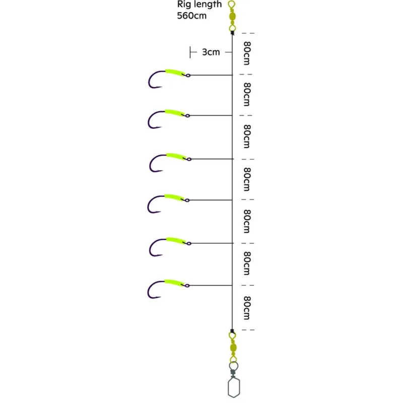 Kinetic Sabiki Red Perch Green/Glow - Gr.2/0