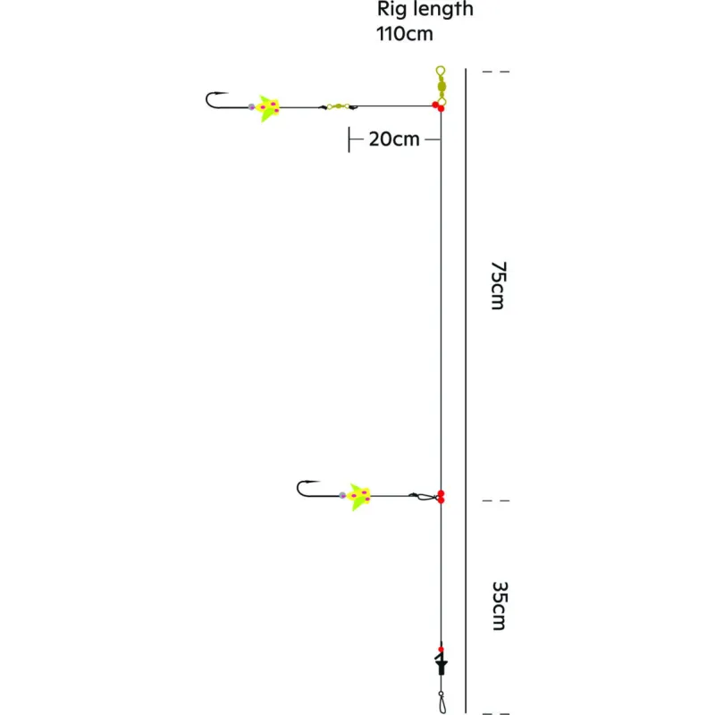 Kinetic Sabiki Tournament Surf Spin&Turn Yellow - 110cm - #1/0 - 1 Stück