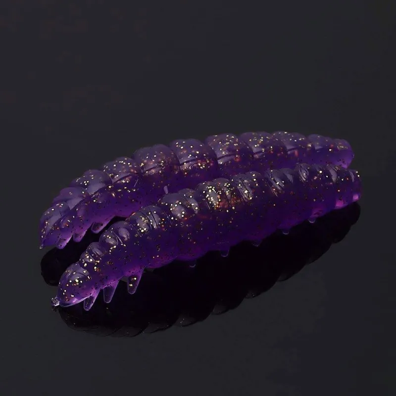 Libra Lures Larva 3cm - purple glitter - 15Stück