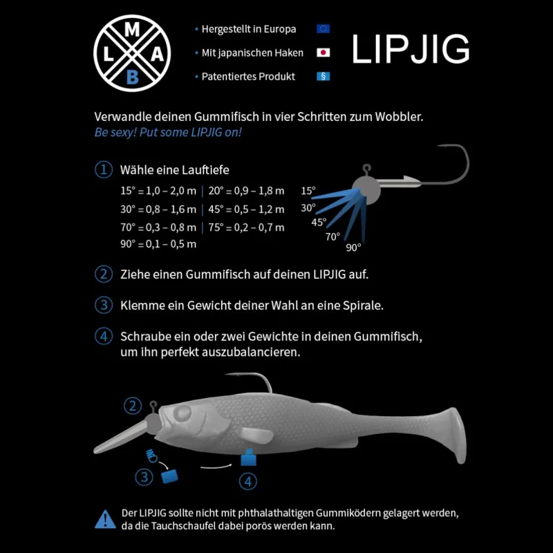 LMAB LipJig 2/0 -75° - 0,2-0,7m