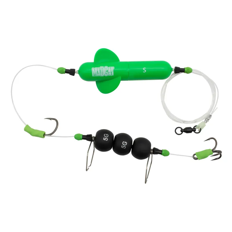 MADCAT Screaming Profi River Rig "Dead Bait" 20g - Gr.1/0 + 6/0 - Gr.S - TK100lb