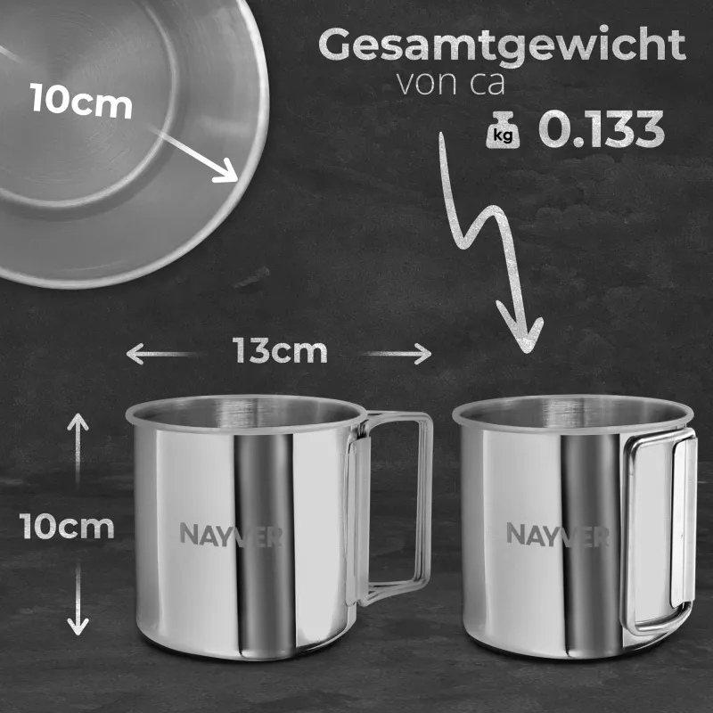 NAYVER Edelstahl-Tasse 660ml