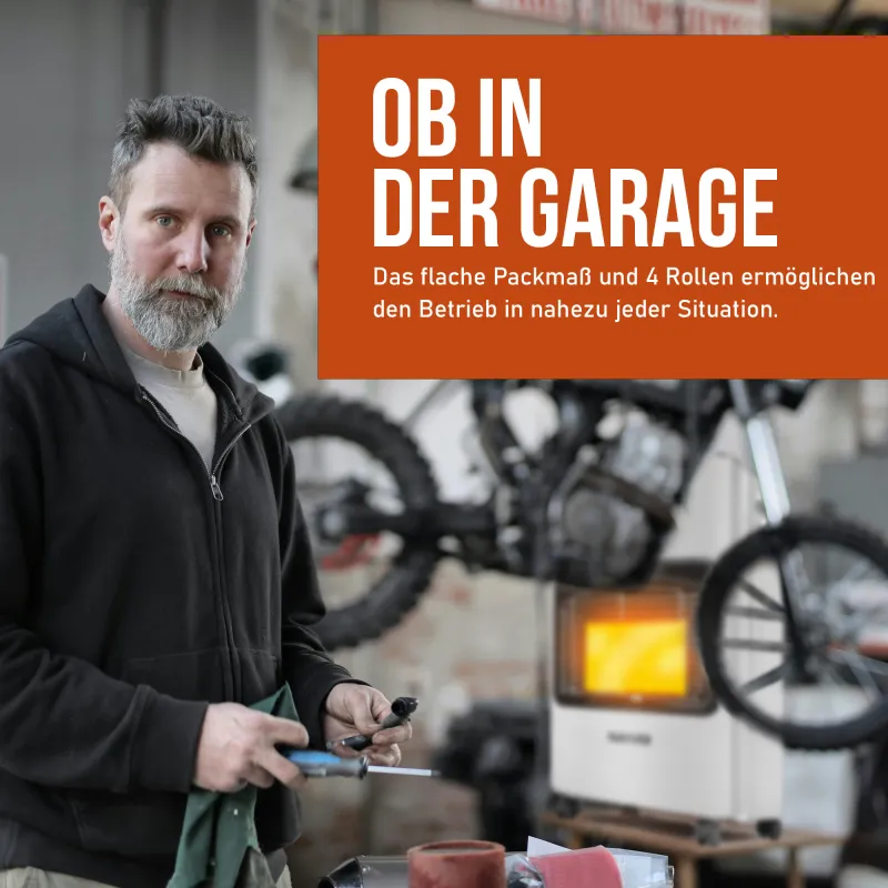 NAYVER Gasheizofen inkl. Schlauch und Druckminderer Weiß