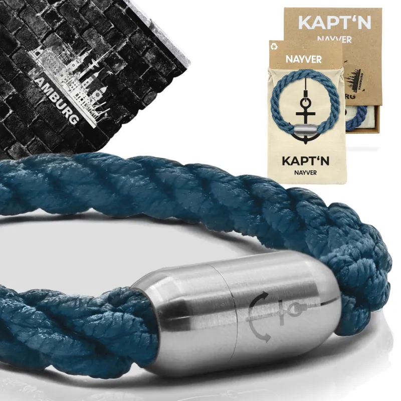 NAYVER KAPT´N Anchor mit Geschenkbox Marineblau-Silber - 18cm