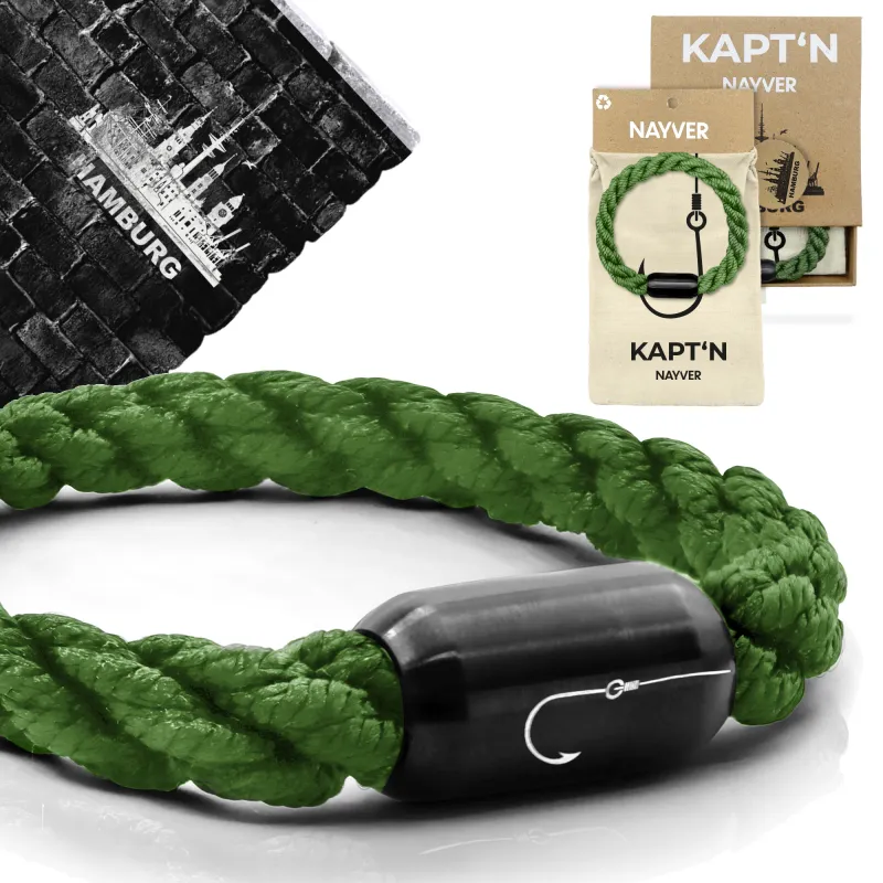 NAYVER KAPT´N Hook mit Geschenkbox Olive-Schwarz - 20cm