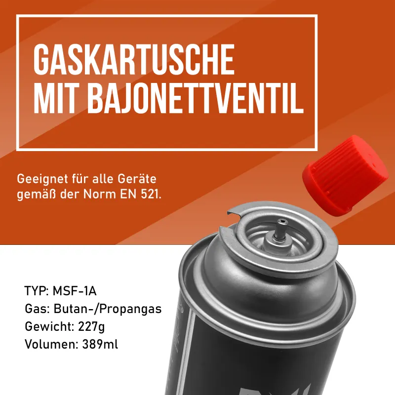 NAYVER Propan-Butan Mix Gaskartusche MSF-1A Butan-Propan Gemisch - 4 Stück