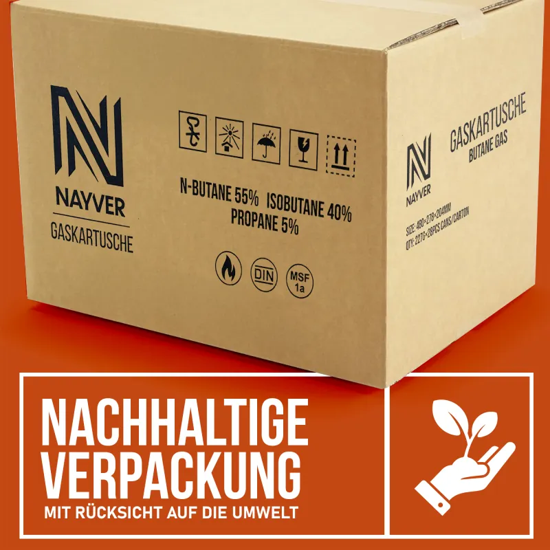 NAYVER Propan-Butan Mix Gaskartusche MSF-1A Butan-Propan Gemisch - 8 Stück