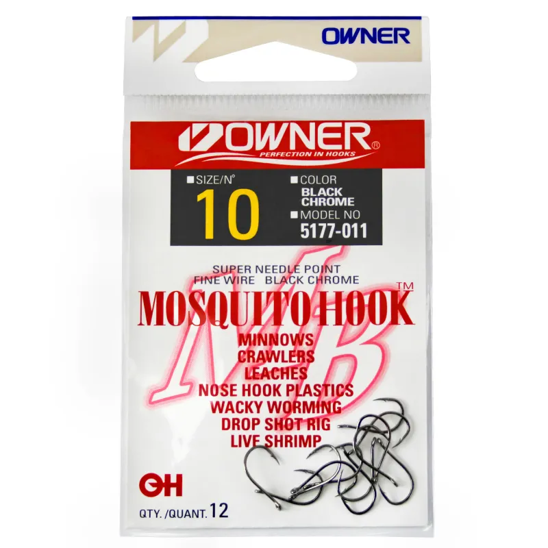 Owner 5177-011 Mosquito Hook 10 schwarz - Gr.10 - 12 Stück