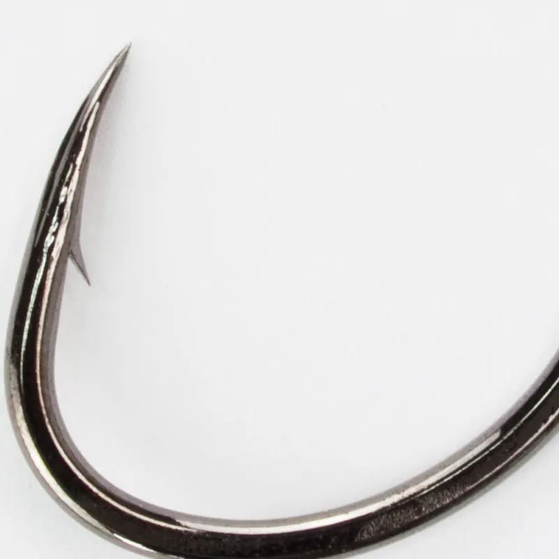 Owner Meeres Einzelhaken SSW Straight Eye Cutting Point (5180-161) Gr. 6/0 Black Chrome - Gr.6/0 - 4Stück