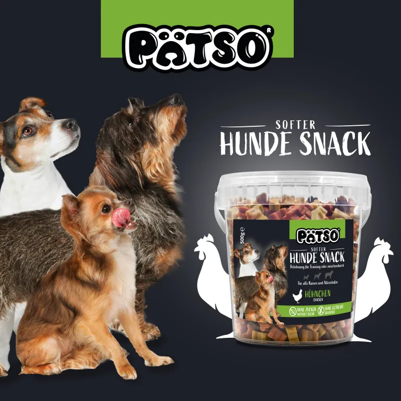 PÄTSO Hunde Snack 500g - Hühnchen - Mini Heart Mix