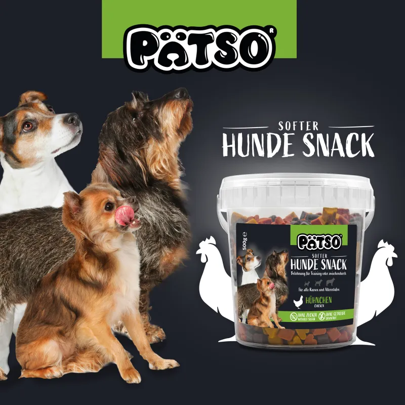 PÄTSO Hunde Snack 3er Pack 500g - Hühnchen - Mini Heart Mix