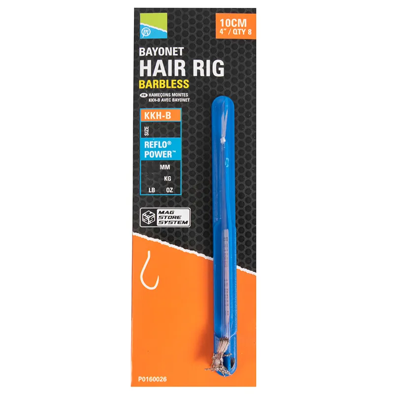 Preston Kkh-B Bayonet Hair Rigs Gr.16 - 0,19mm - 10cm - 8Stück