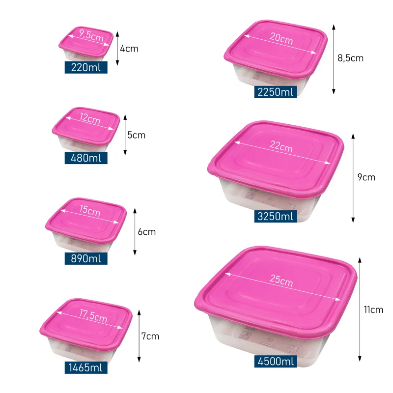 PrinceWare Fresh Box Set 7-tlg. eckig 220 - 4500ml Pink
