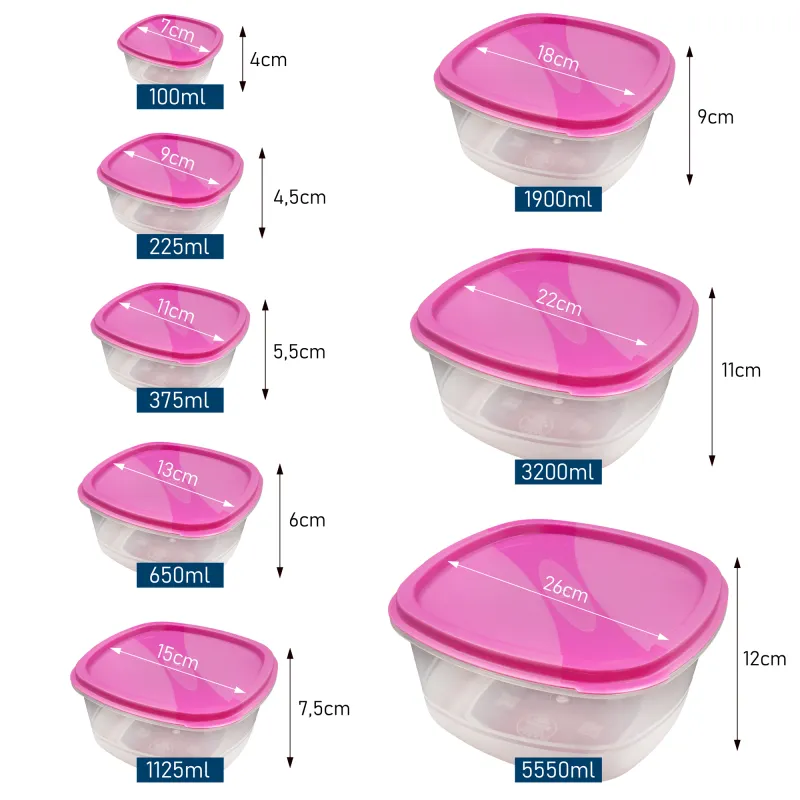 PrinceWare Fresh Box Set 8-tlg. eckig 100 - 5550ml Pink