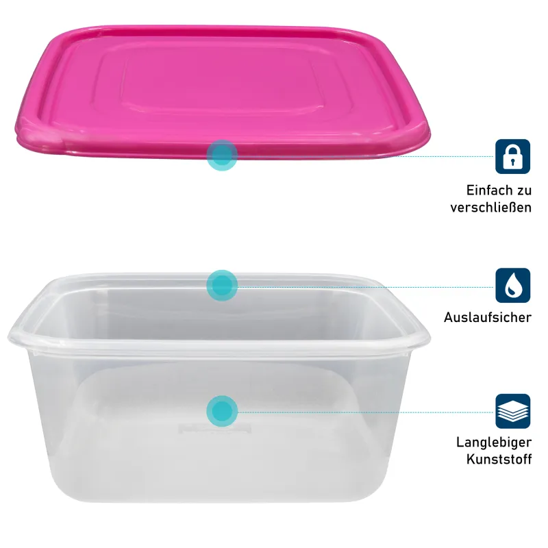 PrinceWare Fresh Box Set 7-tlg. eckig 220 - 4500ml Pink