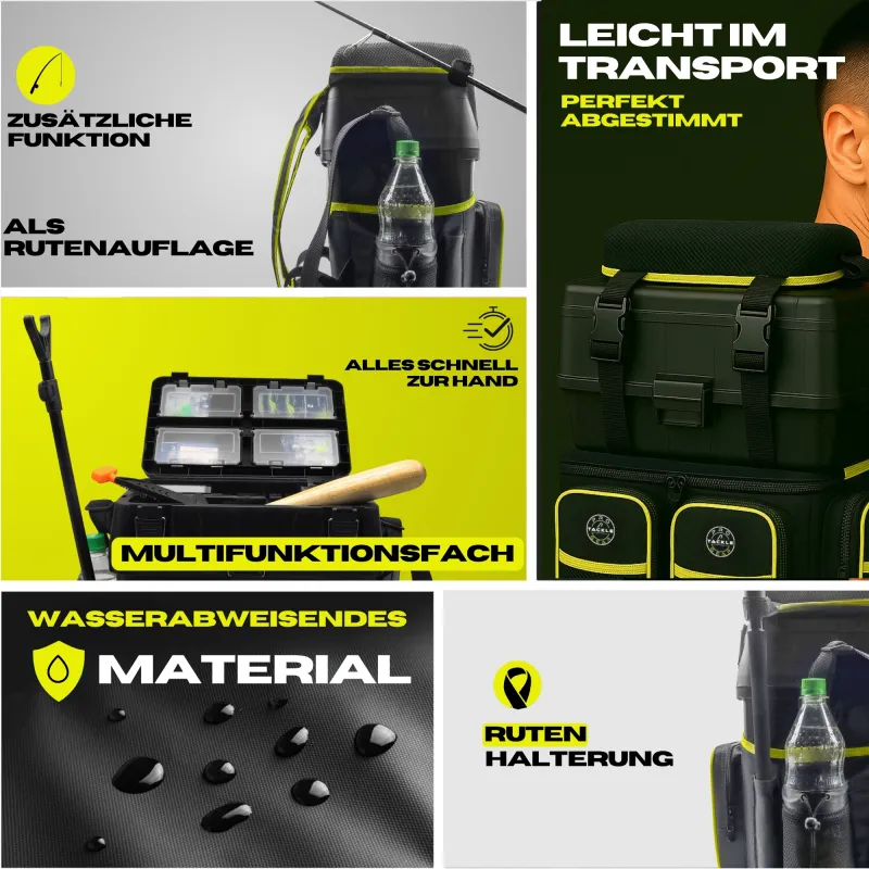 Pro Tackle Allround Sitzkiepe + 38 x 25 x 38,5 - Schwarz