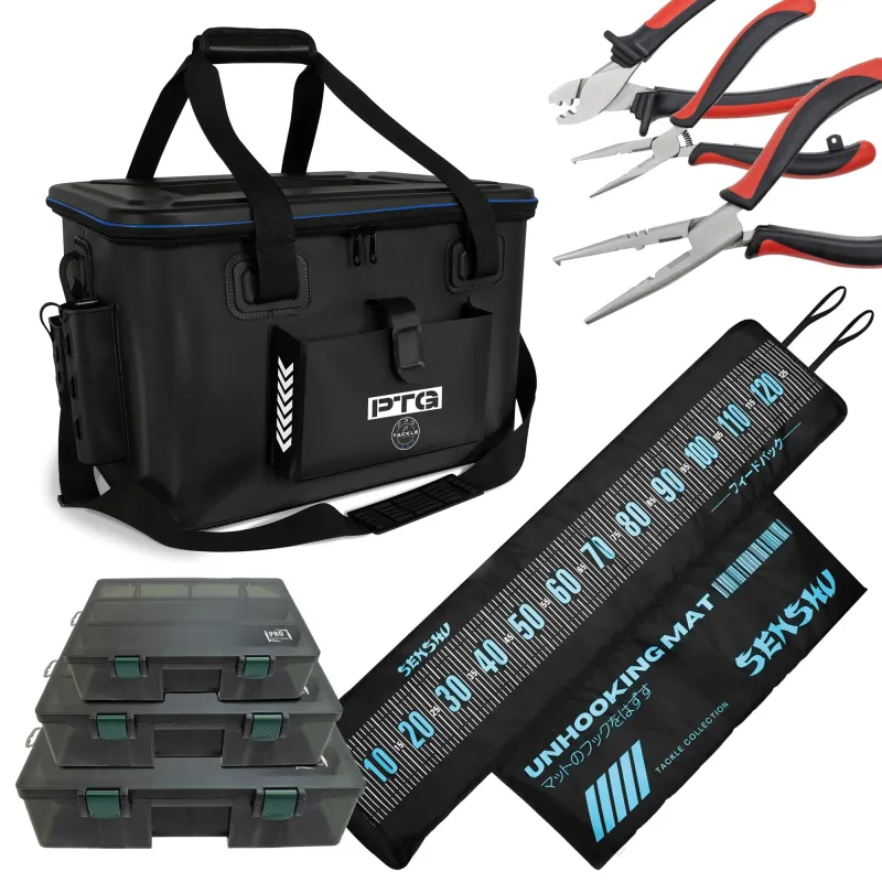 Pro Tackle EVA Bag I Tackle Bakkan + Senshu Abhakmatte + 3 Zangen + Boxen 48x36x28cm