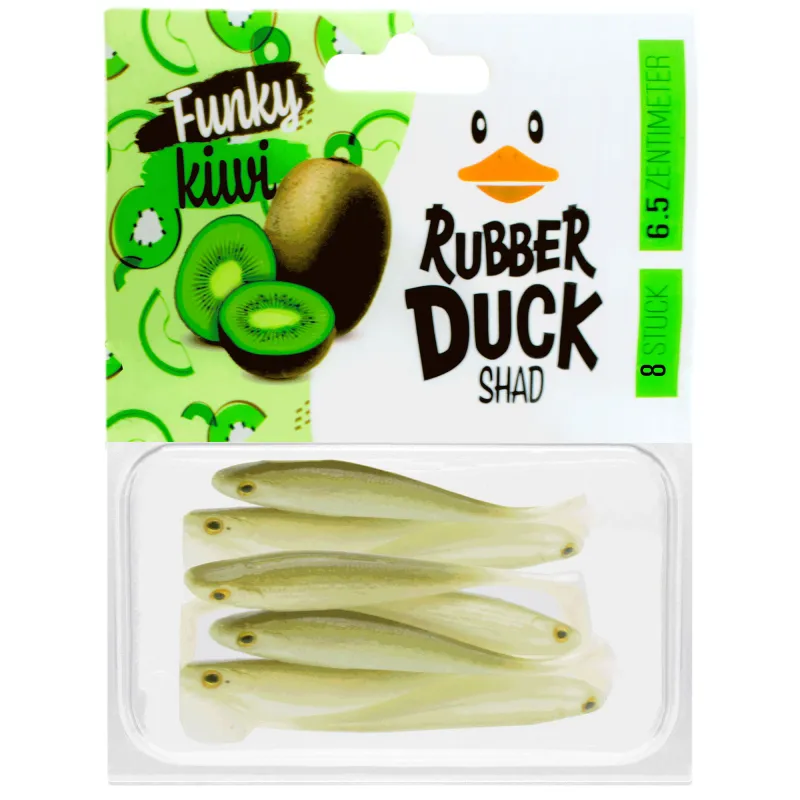 RD Rubber Duck Shad 6.5cm - Funky Kiwi - 1.6g - 8 Stück