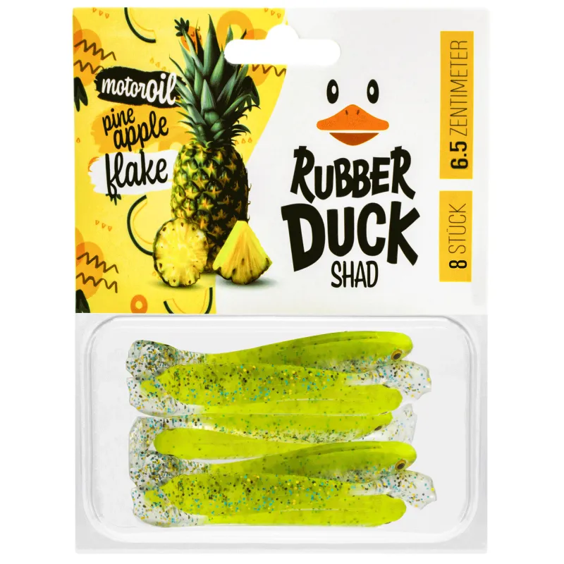 RD Rubber Duck Shad 6.5cm - Motoroil Pineapple Flake - 1.6g - 8 Stück