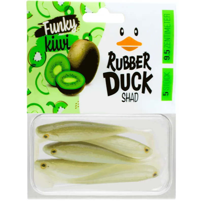 RD Rubber Duck Shad 9.5cm - Funky Kiwi - 6g - 5 Stück