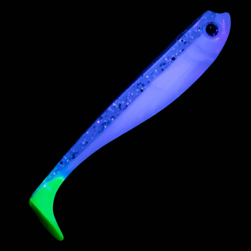 Roy Fishers Der Zander Gummifisch 12cm - Salt-n-Pepper Chartreuse - 10g - 5 Stück