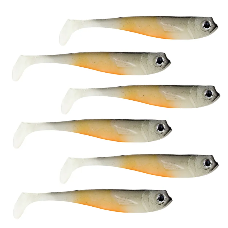 Roy Fishers Der Zander Gummifisch 8cm - UV Hot Olive - 6g - 6 Stück