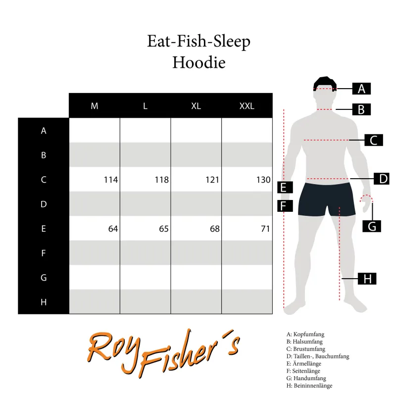 Roy Fishers Hoodie "Eat-Fish-Sleep" Gr. XL