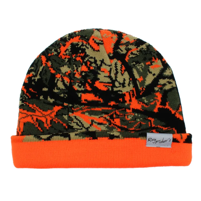 Roy Fishers Orange - Camou Beanie uni - orange camo